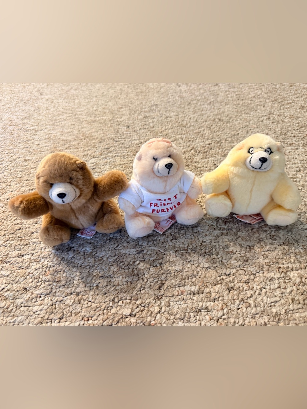 Vintage Russ Berrie Charmin Bear Plush Lot (3) - Bill, Amy, Dillon
